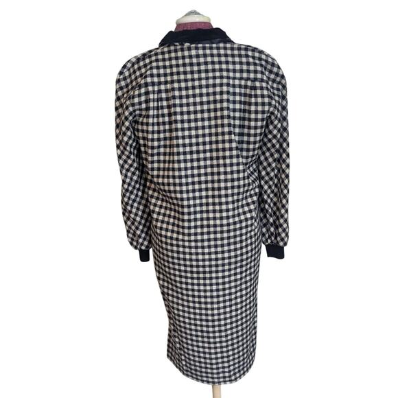 Valentino Vintage Black and White Long Sleeve Collar Button Dress IT 40 US 4 - Picture 3 of 8